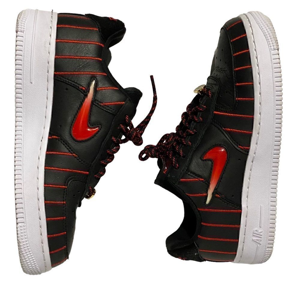 Nike Air Force 1 Jewel QS Chicago All-Star Pinstripes Black Red - Picture 2 of 9